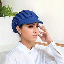 1 Unisex Chef Hat, Solid Color Fabric Hat, Garden Floral Fabric Hat, Kitchen Chef Hat, Elastic Adjustable, Unisex Catering Service Work Hat, Oil-Proof, Restaurant Kitchen Hat, Home Kitchen Hat, Suitable For Year-Round Use