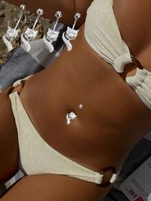 1PC S925 Sterling Silver Fox Navel Ring Puncture Luxury Jewelry For Women, Fox Navel Nail For Girls' Daily Wear For Girls,Girl's Daily Outfit,Wear The Best Gift For Girlfriend, Mother, Sisters - Navel Nails - View 5