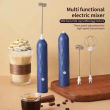 1 pièce Puissante Mousseur à lait rechargeable - Fouet électrique portatif pour faire de la mousse avec fouet en acier inoxydable et mélange ultra-rapide pour cappuccino, latte, café Bulletproof, régime cétogène, poudre de protéine, matcha, chocolat chaud et crème - Mini mixeur frappe - Cadeau pour passionnés de café, 600 mAh Retour à l'école