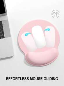1pc Silicone Comfortable Thickened Anti-Slip Wrist Rest Mouse Pad With 3D Stereo Effect, Suitable For Office - Multicolor - View 7