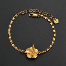 1 pièce Bracelet de cheville hawaïen avec hibiscus pour femmes, bijoux plaqués or, chaîne de pied à la mode pour accessoires d'Afrique