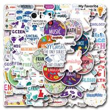 55Pcs School Subject Stickers Vinyl Aesthetics Motivational Stickers Scrapbook, Journaling, Laptop, Bumper, Skateboard, Water Bottles, Computer, Phone, Cartoon, Hard Hat, Car Stickers - Multicolor - View 2