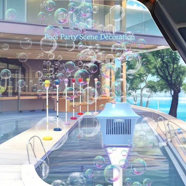 1pc Automatic Bubble Machine With Light And Music - Rechargeable Electric Bubble Blower For Outdoor Party, Birthday Gift, Proposal, Wedding, Easter And More