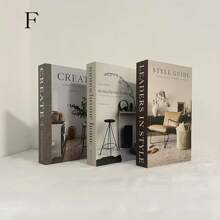 3pcs Foldable Decorative Fake Books, Simple Design Ornament Books, Suitable For Showroom Display
