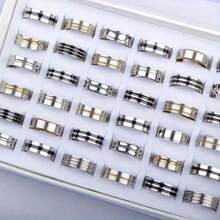 20 件时尚不锈钢戒指，男女混合风格，简约心形爱心蝴蝶几何珠宝派对礼物