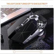 符合人體工學的RGB靜音遊戲滑鼠，LED背光，1600DPI可充電USB無線辦公機械滑鼠，適用於PC筆記型電腦玩家，通用型黑色 - 黑色 - 查看 8