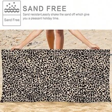 1 pezzo Asciugamano da spiaggia con stampa leopardata, in microfibra ultra morbida e super assorbente, extra large e resistente, adatto per viaggi, spiaggia, sport, piscina, bagno, campeggio, yoga e altre esigenze da spiaggia