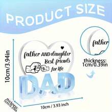 [Sentimental Acrylic Desk Decor Plaque] Acrylic Dad And Daughter Friendship Heart Sign - Sentimental Desk Decor, Inspirational Plaque For Fathers, Ideal Gift For Birthday, Christmas, Thanksgiving, Father's Day - Multicolor - View 3