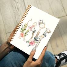 1pc 5.5x8.3inch Floral Dental Theme Spiral Notebook Perfect Gift For Dental Professionals Office Stationery Bible Verse Diary Birthday Party Celebration Present,School Supplies,Back To School - Multicolor - View 5