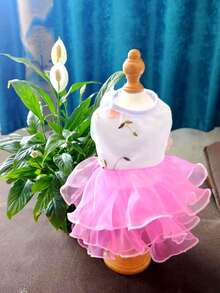 Pet Clothes, Dog Apparel, Cat Princess Pleated Dress, Puppy Costume, Dog Dress, Animal Outfit, European And American Hot-Selling Angel Wings Dress New Arrival Dog Clothes Princess Dress - Pink - View 4