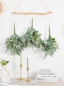 30pcs Eucalyptus Leaf Stems, With Fruit. Artificial Green Plants Plastic Flowers Suitable For Wedding Vase Bouquet Floral Arrangement Home Decor Flower Bouquet