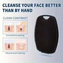 1/2pcs Oval Men's And Women's Universal Exfoliator, Ergonomically Designed Anti Slip Handle, Soft Silicone Body Scrub, Gentle Care, Easy To Clean And Rinse, Suitable For Showering Or Bathing