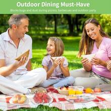 100 个可重复使用的弹性塑料碗盖 - 适用于微波炉，可拉伸食品储存盖，用于面包发酵、剩菜、野餐和露营（适合最大 14.9 英寸的碗）