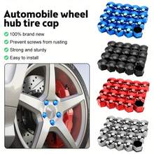 20 cái/bộ Nắp đậy đai ốc bánh xe ô tô, Nắp đậy đai ốc bánh xe ô tô 17mm, Nắp đậy trục bánh xe ô tô chống gỉ trang trí bên ngoài - Nhiều màu - Xem 2