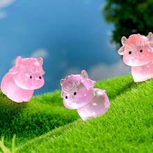 6/12/24/36/48pcs Luminous Mini Resin Cow Tiny Little Yak Figurines To Hide Glow In The Dark Miniature Figures For Micro Garden Landscape Decoration Craft Party Favors Toys(Random Color) - Multicolor - View 6