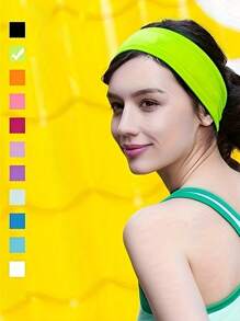 1 Peça de Faixa de Cabeça Elástica Colorida com Cores Ricas - Absorvente de Suor, Faixa de Cabeça Esportiva Elástica, Adequada para Yoga e Fitness, Várias Cores Sólidas, Tricô de Poliéster, Confortável o Ano Todo