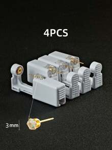 4 件/2 件套装无菌 J 时尚耳洞枪，一次性低痛耳洞打孔器，内置方晶锆石耳环，毕业生家庭耳部美容工具和配件 - 金色 - 查看 7