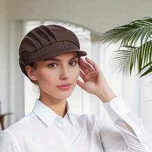 1 Unisex Chef Hat, Solid Color Fabric Hat, Garden Floral Fabric Hat, Kitchen Chef Hat, Elastic Adjustable, Unisex Catering Service Work Hat, Oil-Proof, Restaurant Kitchen Hat, Home Kitchen Hat, Suitable For Year-Round Use