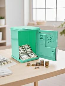 1 Pc Plastic Piggy Bank, Small Piggy Bank , Modern Blue/Pink/Green/Purple Piggy Bank - Mini Piggy Bank - View 5