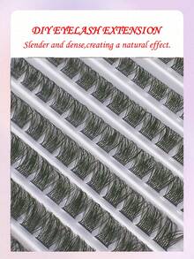 10排120簇睫毛，F08全卷翘睫毛，单长DIY假睫毛，外观自然 - 黑色 - 查看 2