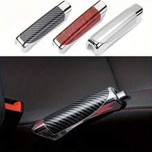 1pc Car Handbrake Cover - Non-Slip ABS Grip Protector, Fashionable Interior Accessory - Black - View 5