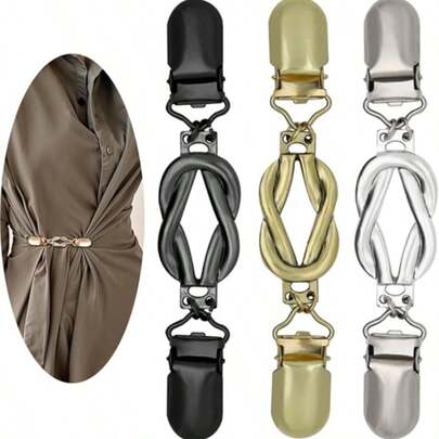 1/3pcs Vintage Sweater Clips, Cardigan Clips, Dress/Pants Buckle Clips, Women's Decorative Dress Clips, Retro Swirl Scarf Clips