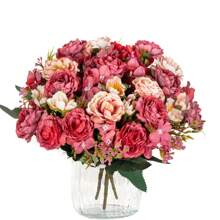 1/3PCS 人造花-丝绸牡丹、假植物、家居、餐厅、客厅、户外花园装饰、母亲节礼物、生日礼物、毕业季礼物、婚礼季、插花艺术、摄影道具、秋季、春季、花瓶、花墙、花环、新娘花束、婚礼装饰、DIY 花环材料、生日派对装饰材料、家居装饰配件、情人节。