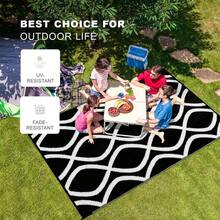 Wikiwiki Outdoor Rug, Waterproof Reversible Indoor Outdoor Rugs Carpet, Small Area Rug Plastic Straw Rug  Patio, RV, Deck, Balcony, Backyard, Picnic, Beach - Green Leaves - View 10