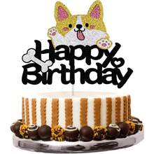 Corgi Dog Cake Topper, Cute Pet Themed Birthday Cake Decorations For Pet Lovers, Party Cake Decorating Supplies