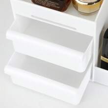 简约白色化妆品收纳盒，化妆品收纳盒，化妆品展示盒，化妆品收纳托盘架，珠宝收纳盒，适用于梳妆台、卧室、浴室