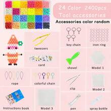 10 色 1000 件/15 色 1500 件/24 色 2400 件标准配件包，白色、黑色、红色、蓝色补充珠可用，魔法水珠拼图玩具，DIY 马赛克工艺品，适合男孩、女孩、3 岁以上儿童和爱好者，是送给儿童、幼儿园、生日的理想礼物