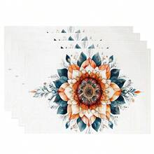 1/4/6/8/12 piezas, manteles de lino impresos lavables, almohadillas protectoras para mesa para interiores y exteriores, adecuadas para fiestas, fiestas y mesas de cocina