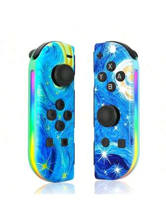Joycons 6 Axis Wireless Gamepad Compatible With Switch/ Switch OLED 500mAh Battery With RGB Light Dual Vibration Switch Game JoyPad Controller