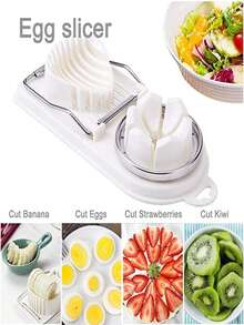 Flower-Cut Egg Slicer Multi-Petal Splitter Loose Egg Multi-Functional Household Peeled Egg Egg Artifact - White - View 4