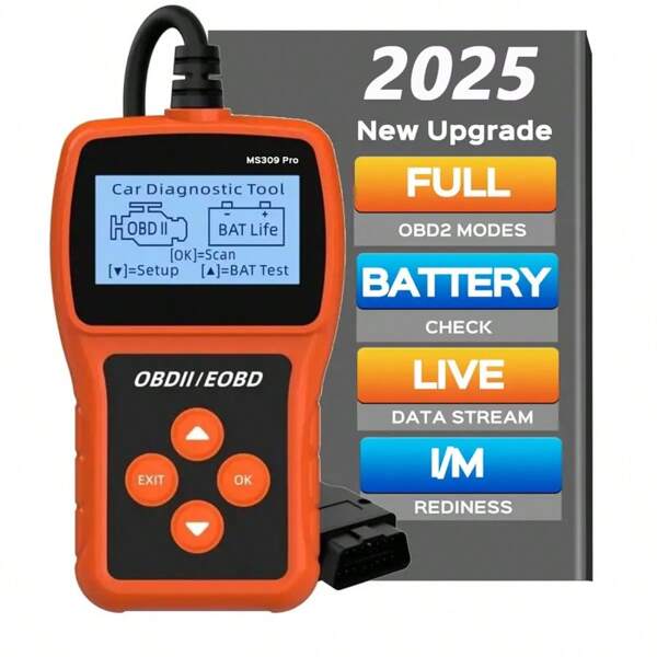 2025 OBD2 Fault Code Reader Car Check Engine Light Vehicle Diagnostic Scan Tool Automotive Diagnostic Scanner Code Reader Engine Fault Code Reader Scanner A Scan That Can Diagnose All OBD2 Protocol Cars From 1996 And Later