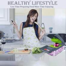 Pro-Series 16-In-1 Vegetable Chopper,  Mandoline Slicer, Veggie Chopper, Food Chopper With Container, Vegetable Cutter & Spiralizer For Onion Salad (Home Essential Gadget & Kitchen) - màu xanh lá - Xem 7