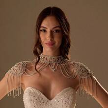 Luxury Wedding Rhinestone Shoulder Chain, Multi-Layer Tassel Body Chain For Bridal Dress Jewelry - Silver - View 11