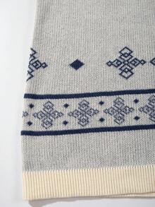 Herren Vintage Lässig Loose Jacquard Polokragen Kurzarm Strick Cardigan Top, Frühling/Sommer - Aprikosenfarben - Übersicht 7