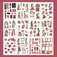 Vintage Floral Sticker Book - Quirky Paris Scenes, Eiffel Tower & Tea Party Designs, Self-Adhesive PET & Paper For Scrapbooks, Diaries, Journals, Scrapbook Accessories | Imaginative Designs | Self-Adhesive Stickers,School Supplies,Back To School