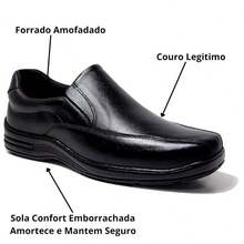 Yakov Leather Men's Orthopedic Dress Shoe Softness - Flat Black - View 1