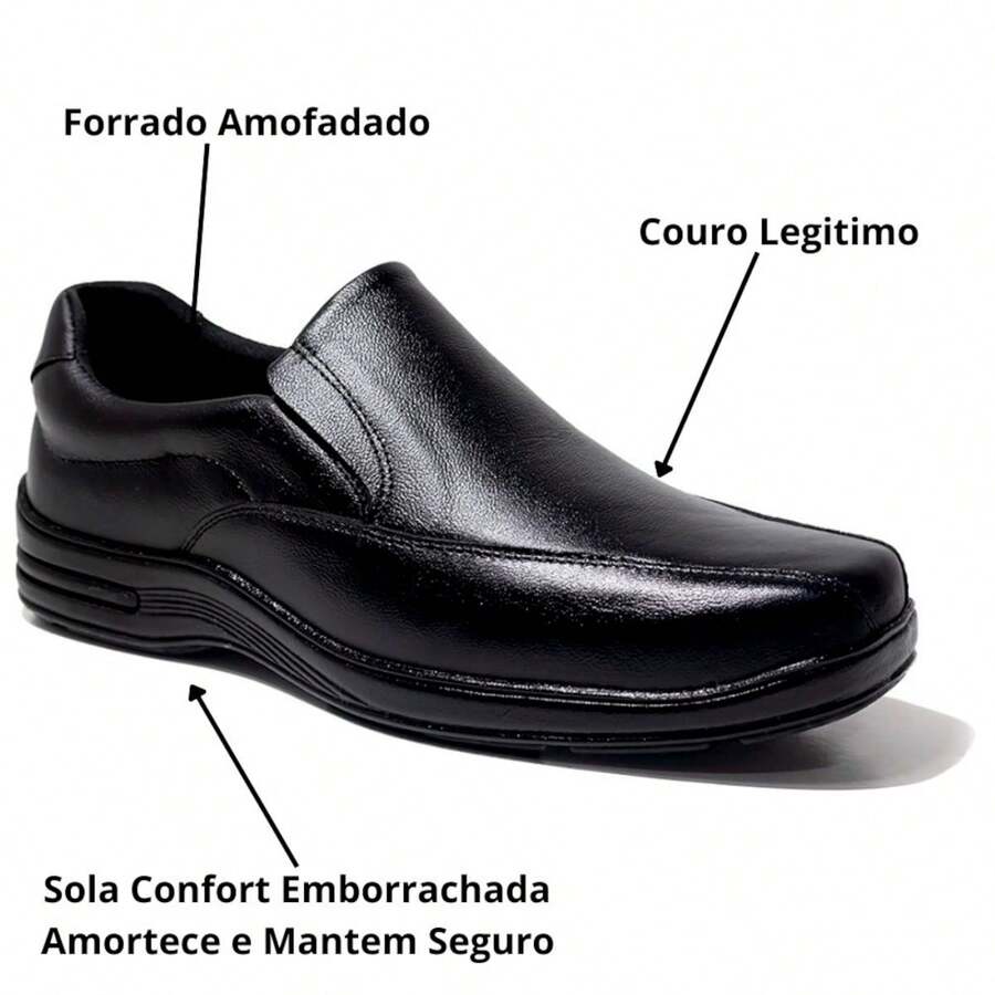 Yakov Leather Men's Orthopedic Dress Shoe Softness - Flat Black - View 1
