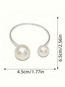 Pearl Napkin Rings, Napkin Holder,Wedding Table Setting, Elegant Pearl Design Metal Napkin Ring Set For Wedding Dinner Decoration, Faux Pearl Metal Decorations For Weddings, Parties And Banquets, Hotel Wedding Table Napkin Rings, The Surface Material Is Shiny, Adding Luxury To The Table Setting,Festival Family Gathering, Kitchen Dining Table Decor,Picnics, Dinner Party.