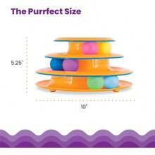 Tower Of Tracks Interactive 3Tier Cat Track Toy With Spinning Balls Orange