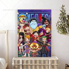 1 件草帽海贼团流行动漫海贼王海报自粘艺术防水纸贴纸咖啡馆酒吧房间墙壁装饰，无框