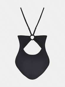 Women's Swimsuits Bathing Suits Cutout Tummy Control Adjustable Straps O Ring 2025 - Black - View 7