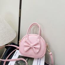 Cute Bow Handbag, Girls PU Shoulder Crossbody Bag, Structured Small Backpack - A - View 12