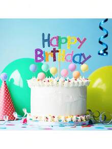 8件/16件彩色迷你气球蛋糕装饰适用于生日婚礼派对蛋糕甜点装饰用品 - 彩色 - 查看 2