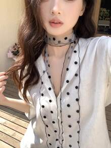 1pc Vintage Dark Gothic Lace Ribbon Tie Necklace With Bowknot Choker Collar Pendant For Women