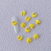 10/30/50pcs Adorable Cartoon Duck Nail Art Decals, Kawaii Duck Resin Nail Jewelry, Women & Girl Manicure Accessories - Little Yellow Duck - View 5