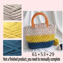 300g/90m 100% Fil de t-shirt en polyester, tissu élastique pour les chemises au crochet, fil de tissage épais fait main, utilisé pour le crochetage de sacs/paniers/tapis, la décoration d'intérieur, les artisanat fait main (les produits de crochet finis doivent être faits à la main)